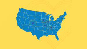 infographic map of home care providers in the Briggs Home Care network